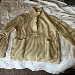 J. Crew Cream Ribbed Turtleneck Sweater